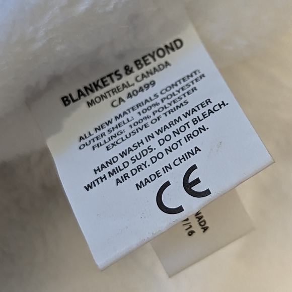 Blankets & Beyond white bear security blanket lovey - Picture 4 of 7